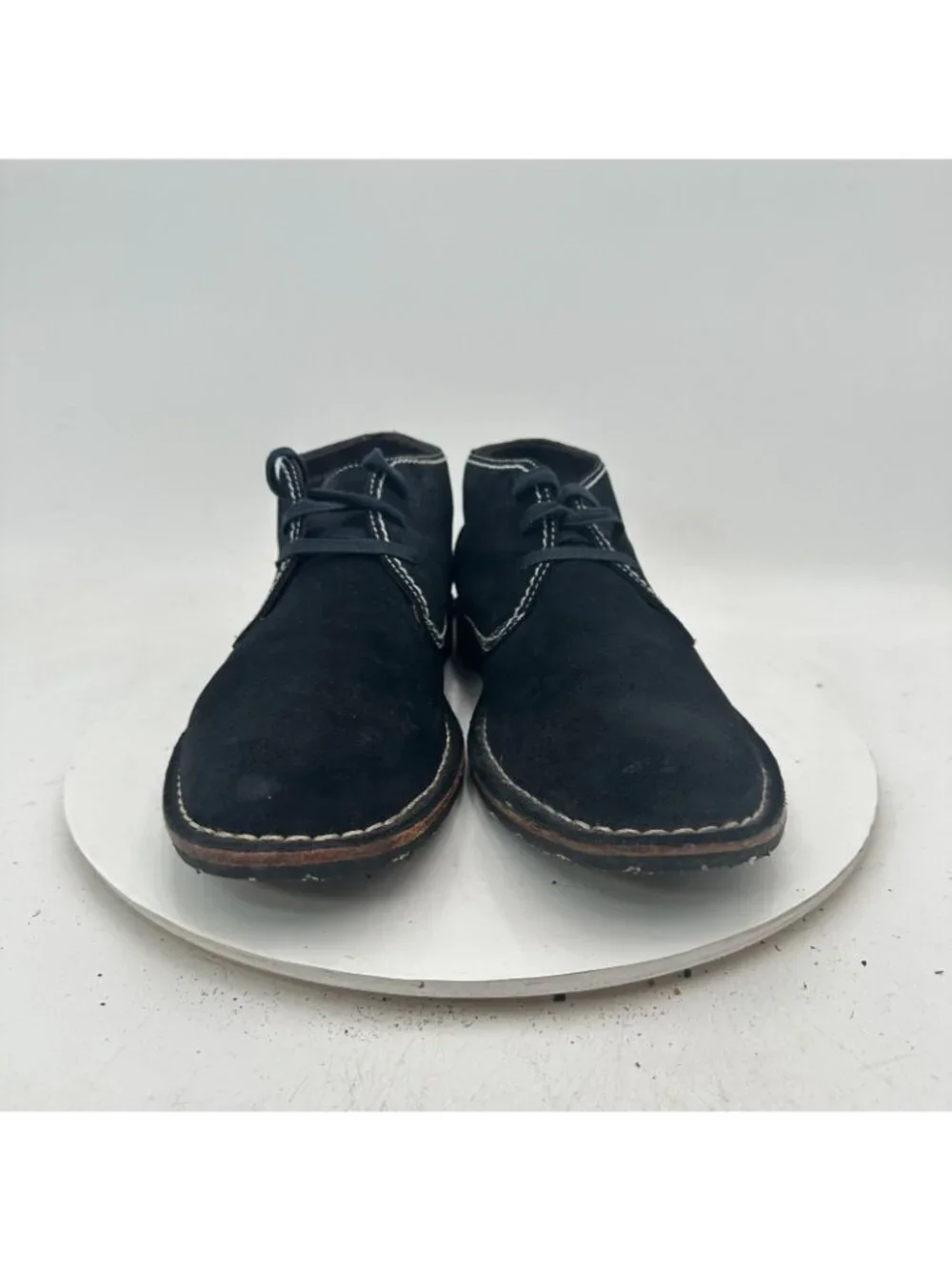 John Varvatos Hipster Men Size 9.5 M Black Suede White Stitch Ankle Chukka Boot